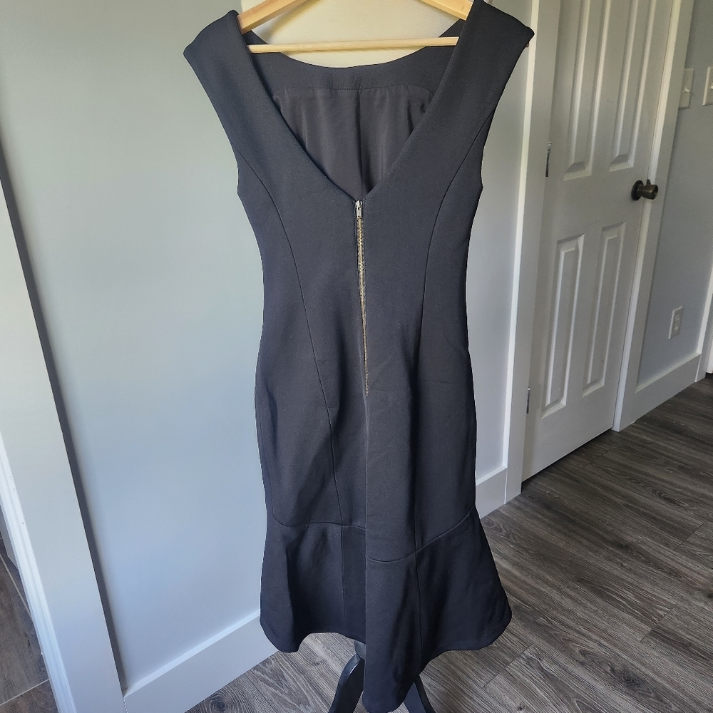 Tracy Reese Neoprene Hi Low Black Dress 6 - Picture 7 of 11